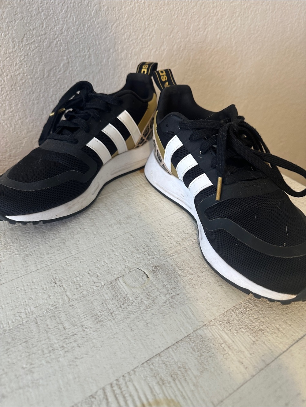 adidas Black White & Gold Athletic Sneakers